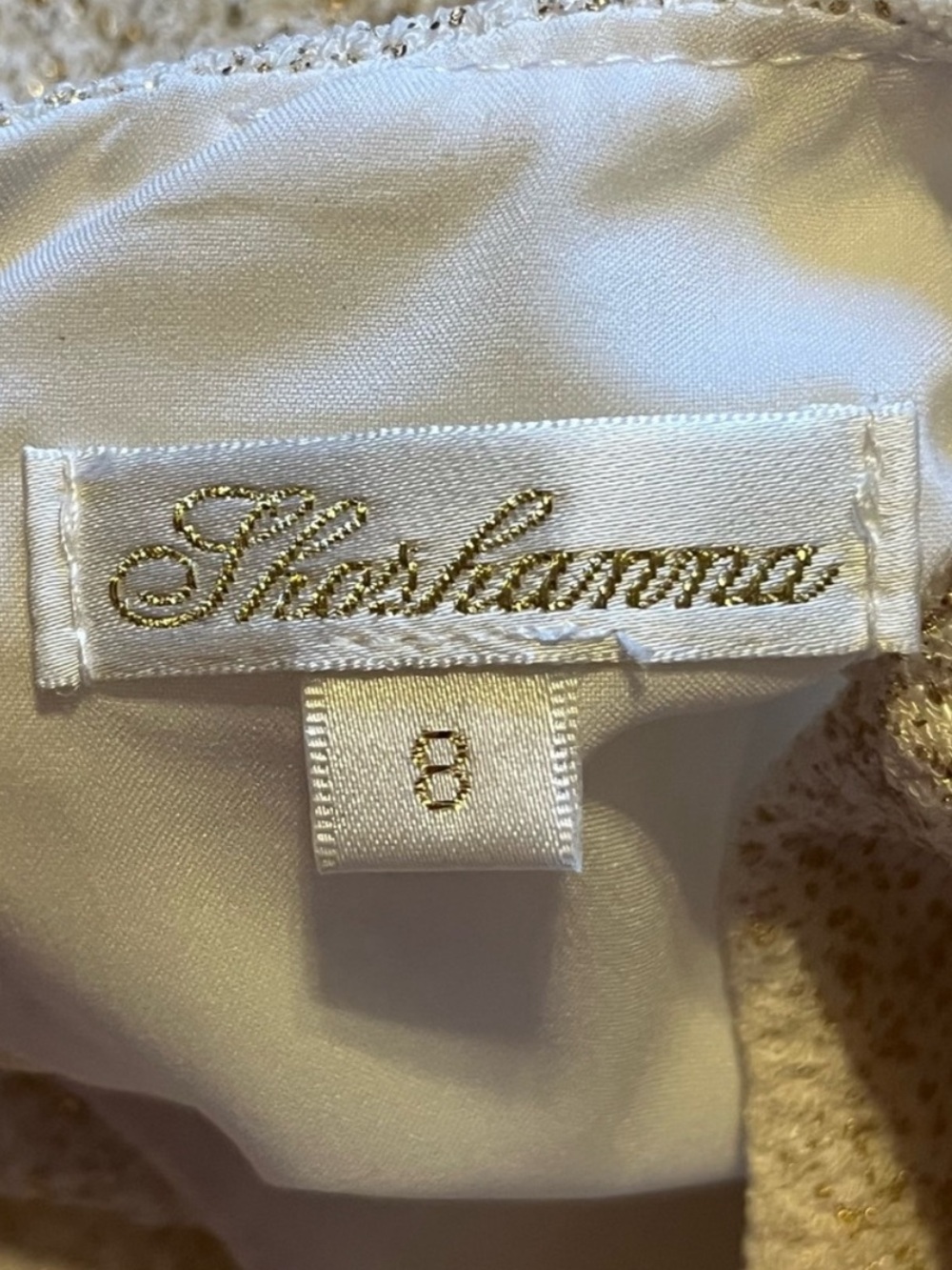 Shoshanna English Breakfast
Dress Long-Sleeved Side-Ruched Metallic Gold Ivory 8 - Picture 8 of 13